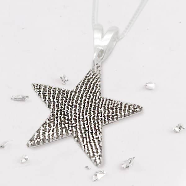 Large Fingerprint Star Pendant