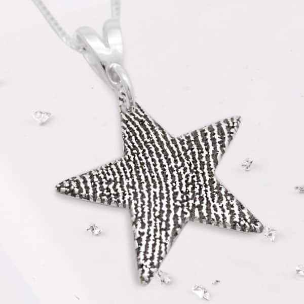 Large Fingerprint Star Pendant