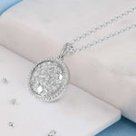 Large Round Crystal Inlaid Pendant