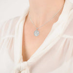 Large Round Crystal Inlaid Pendant