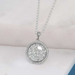 Large Round Crystal Inlaid Pendant