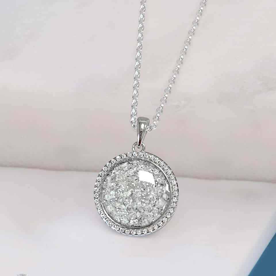 Large Round Crystal Inlaid Pendant