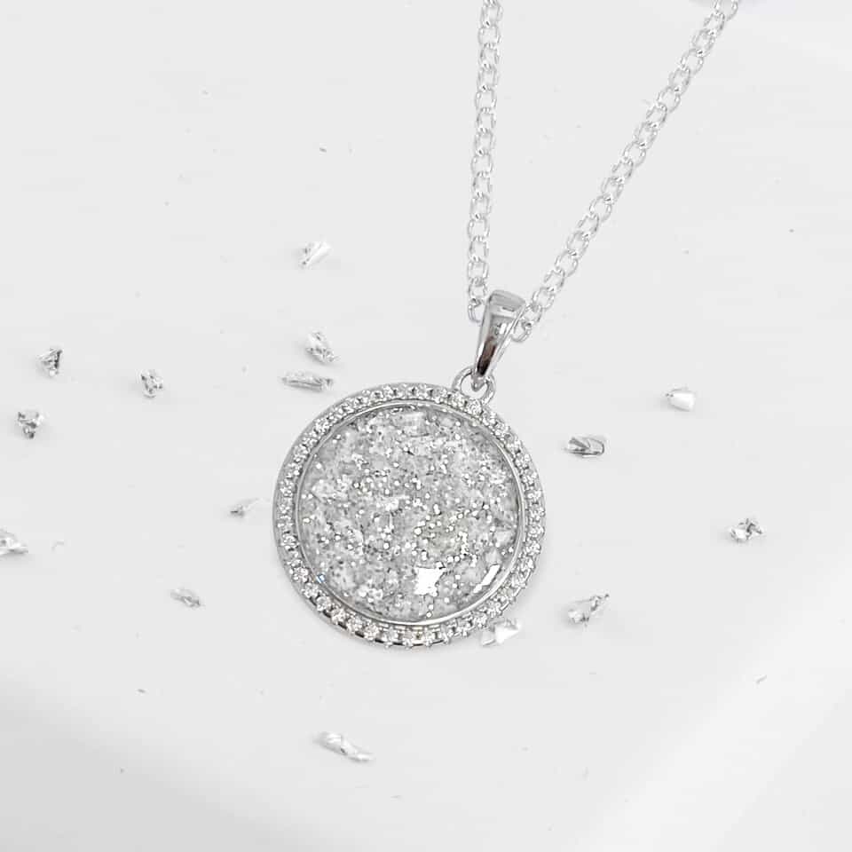 Large Round Crystal Inlaid Pendant