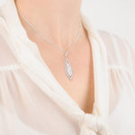 Large teardrop shaped ashes or hair crystal pendant