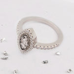 Marquise ashes or hair inlaid Crystal halo ring