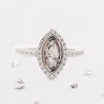 Marquise ashes or hair inlaid Crystal halo ring
