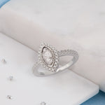 Marquise ashes or hair inlaid Crystal halo ring