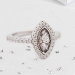 Marquise ashes or hair inlaid Crystal halo ring