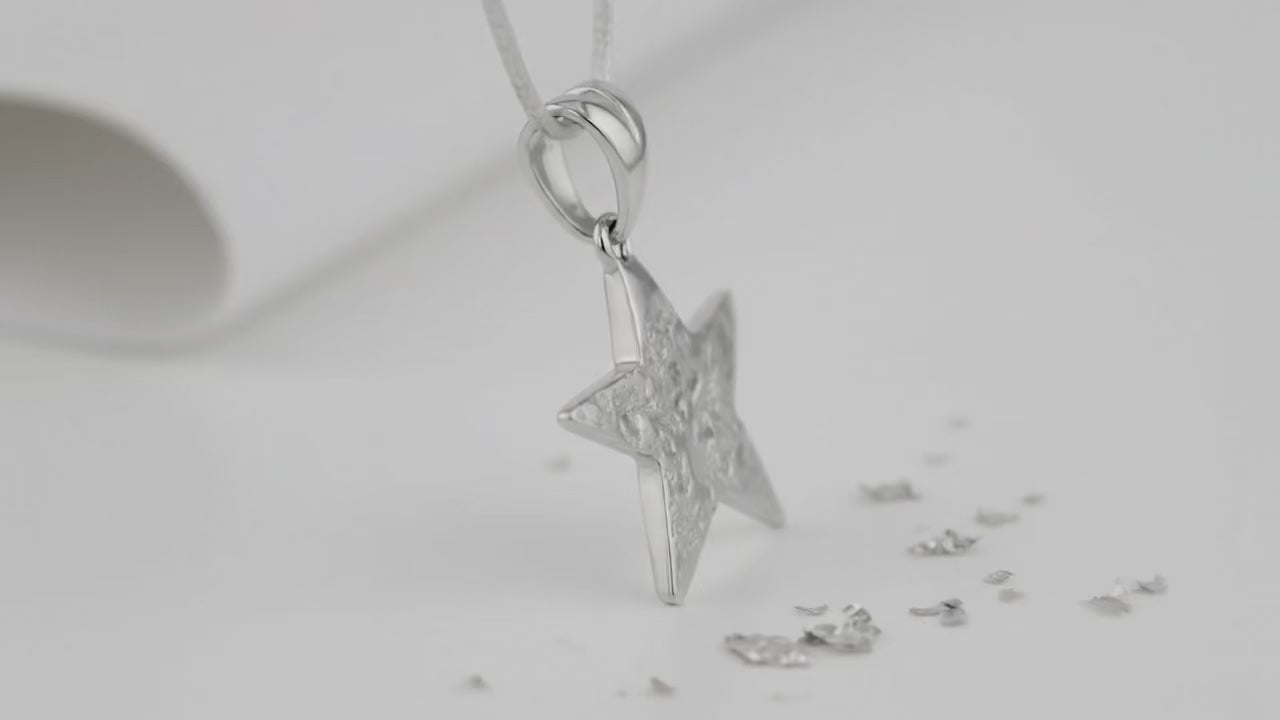 Ashes or Hair Imprint Star Pendant