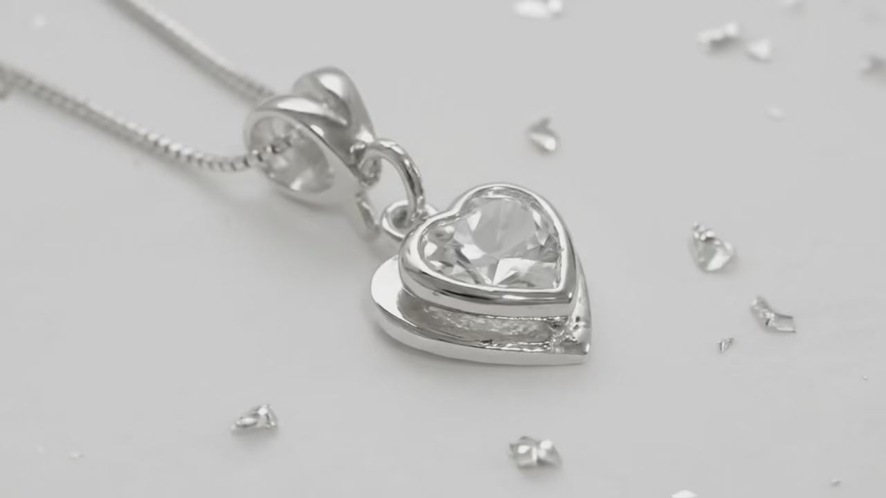 Ashes or Hair Small Heart Memorial Birthstone Pendant