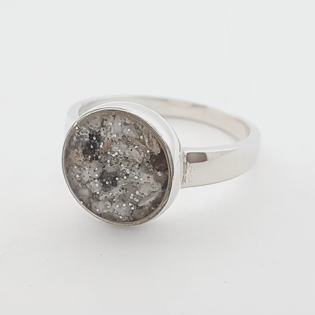 Ashes or Hair Resin Inlaid Round Ring
