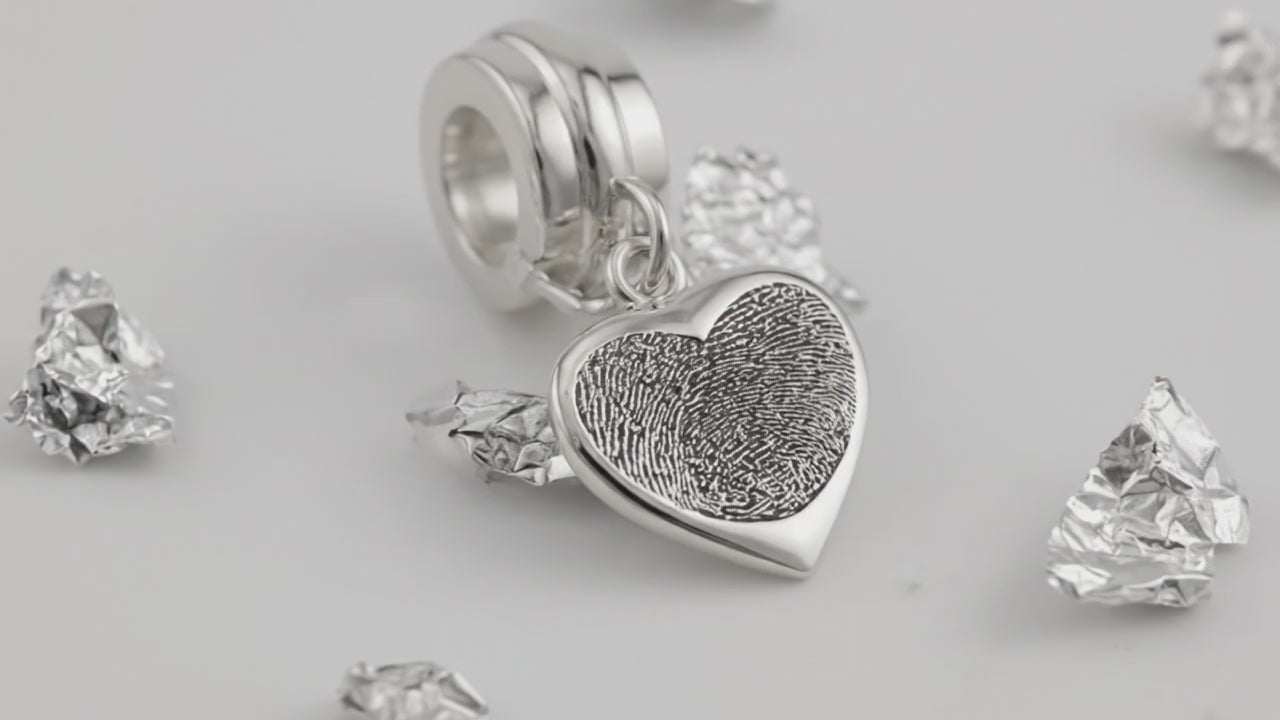 Fingerprint Heart Charm