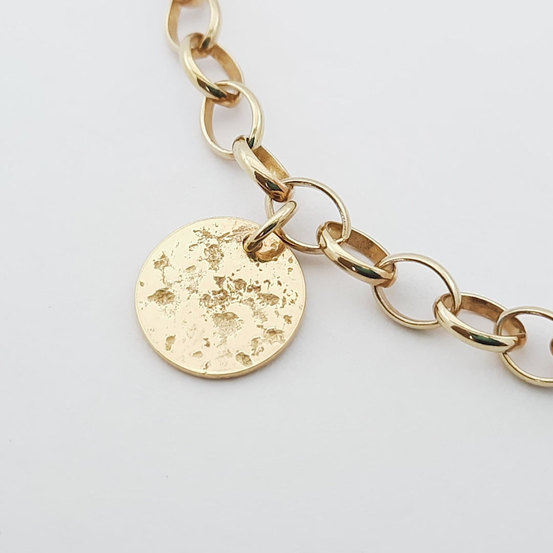 Gold Memorial Disc Bracelet