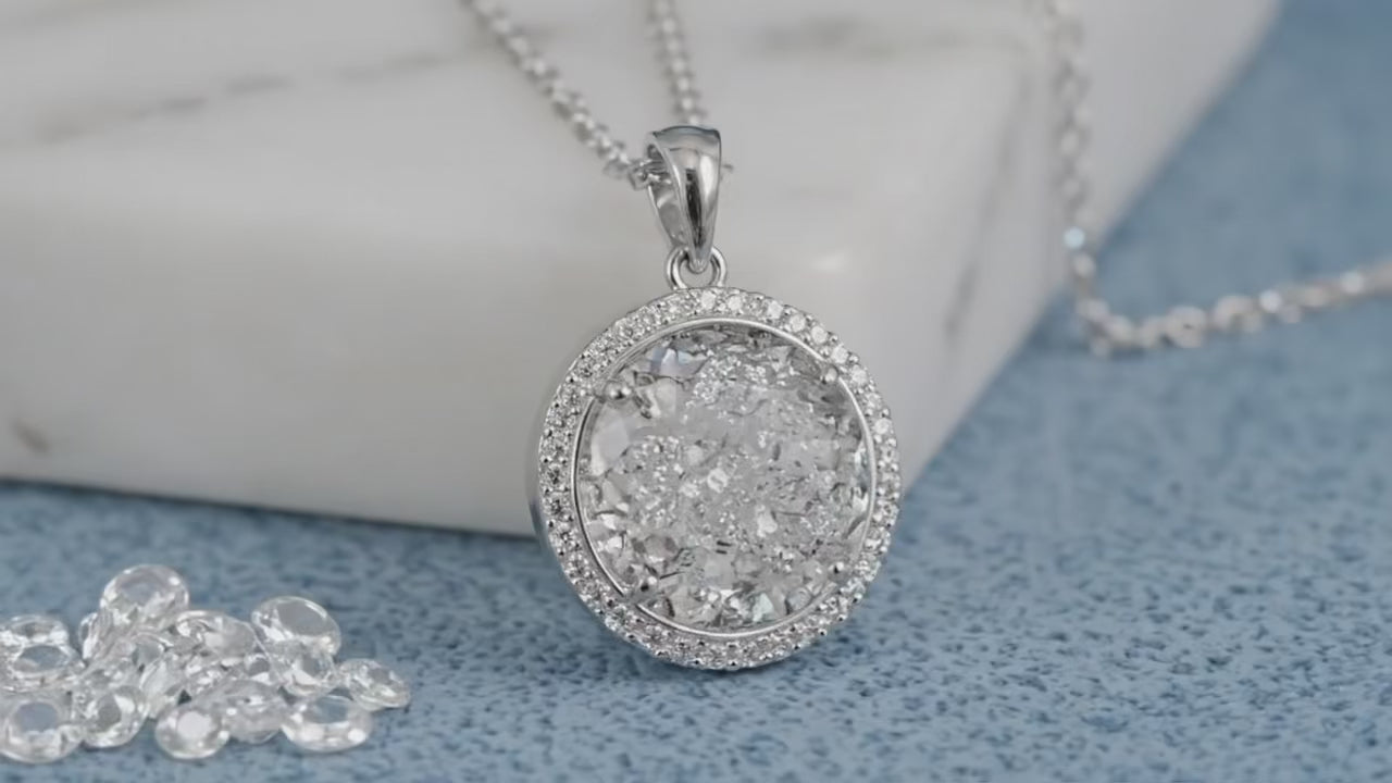 Large Round Crystal Inlaid Pendant