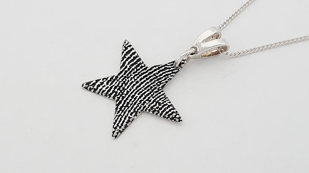 Large Fingerprint Star Pendant