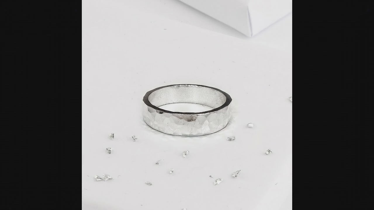 Sterling Silver Hidden Ashes Planished Ring