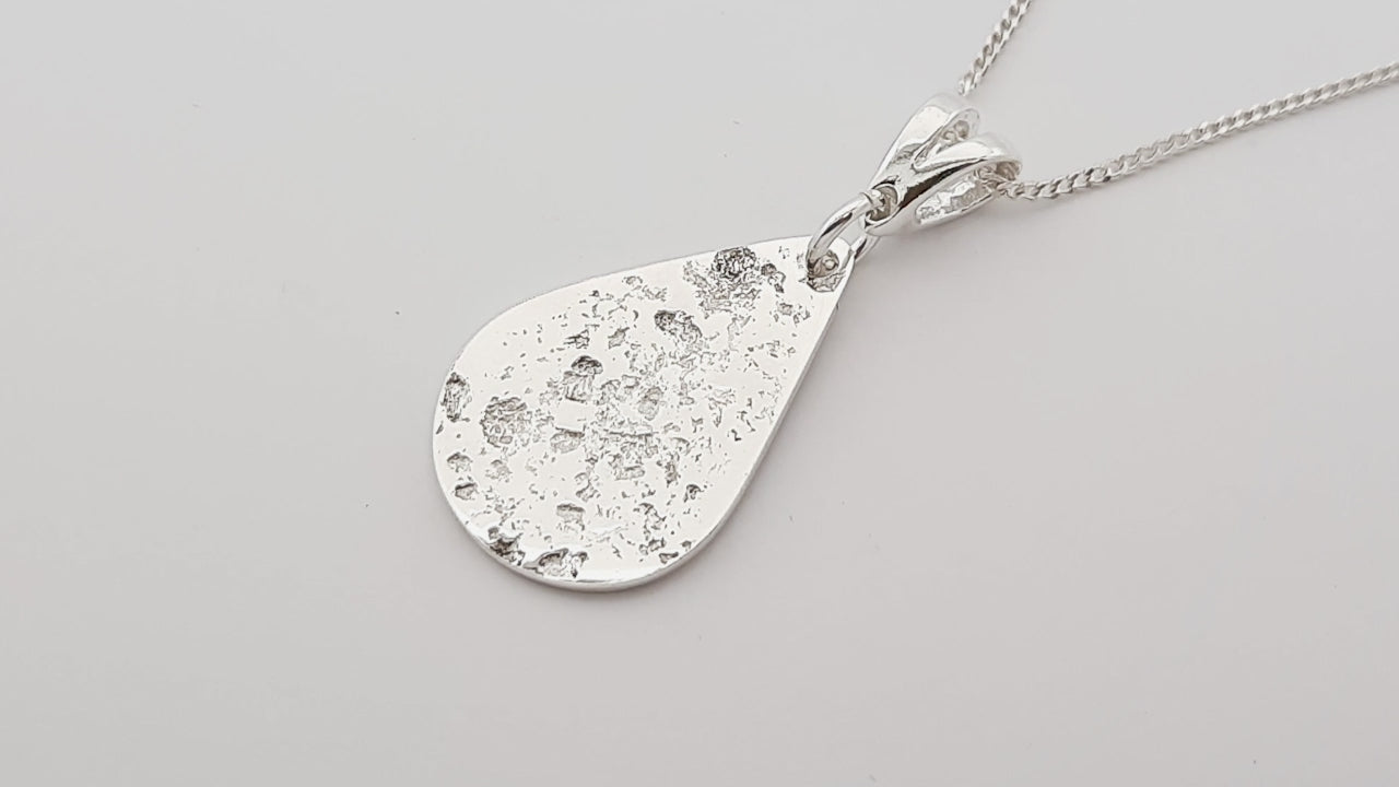 Ashes or Hair Imprint Teardrop Pendant