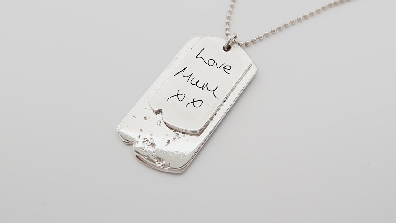 Sterling Silver Double Dog Tag Necklace And Chain