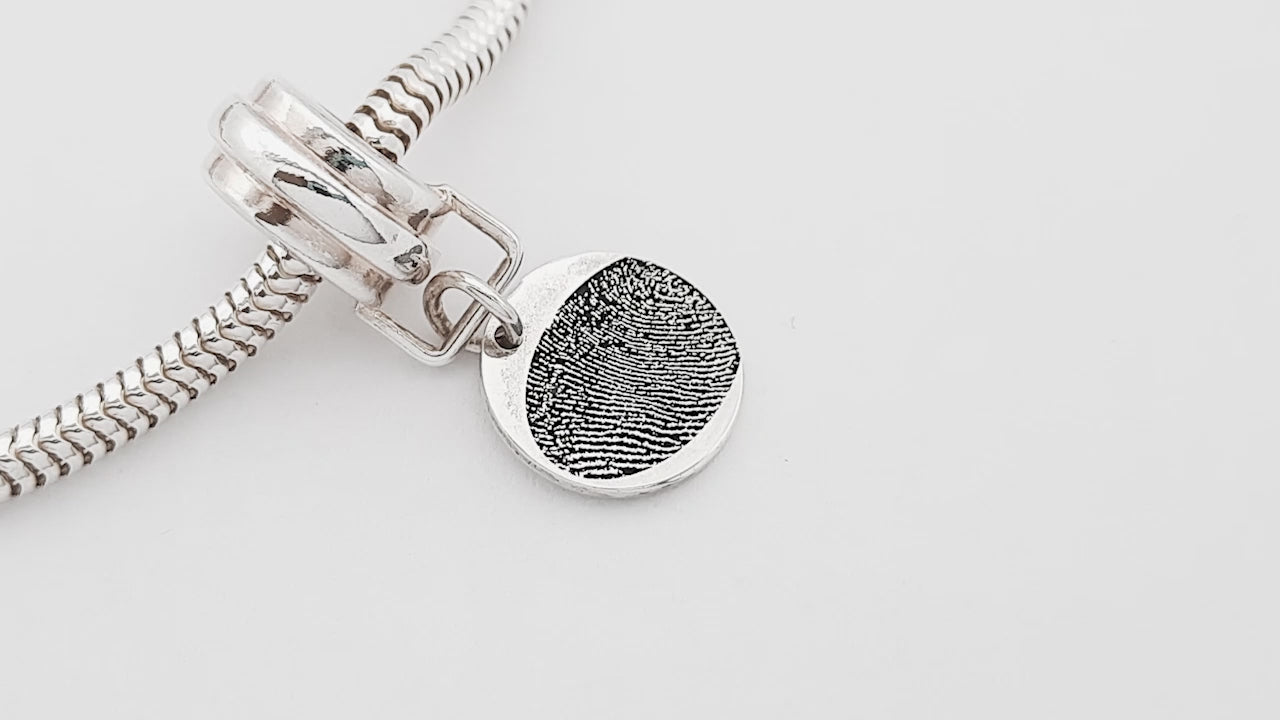 Fingerprint Round Disc Charm