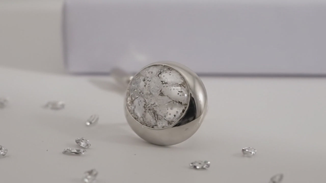 Sterling Silver Ashes Or Hair Inlaid Tie Pin