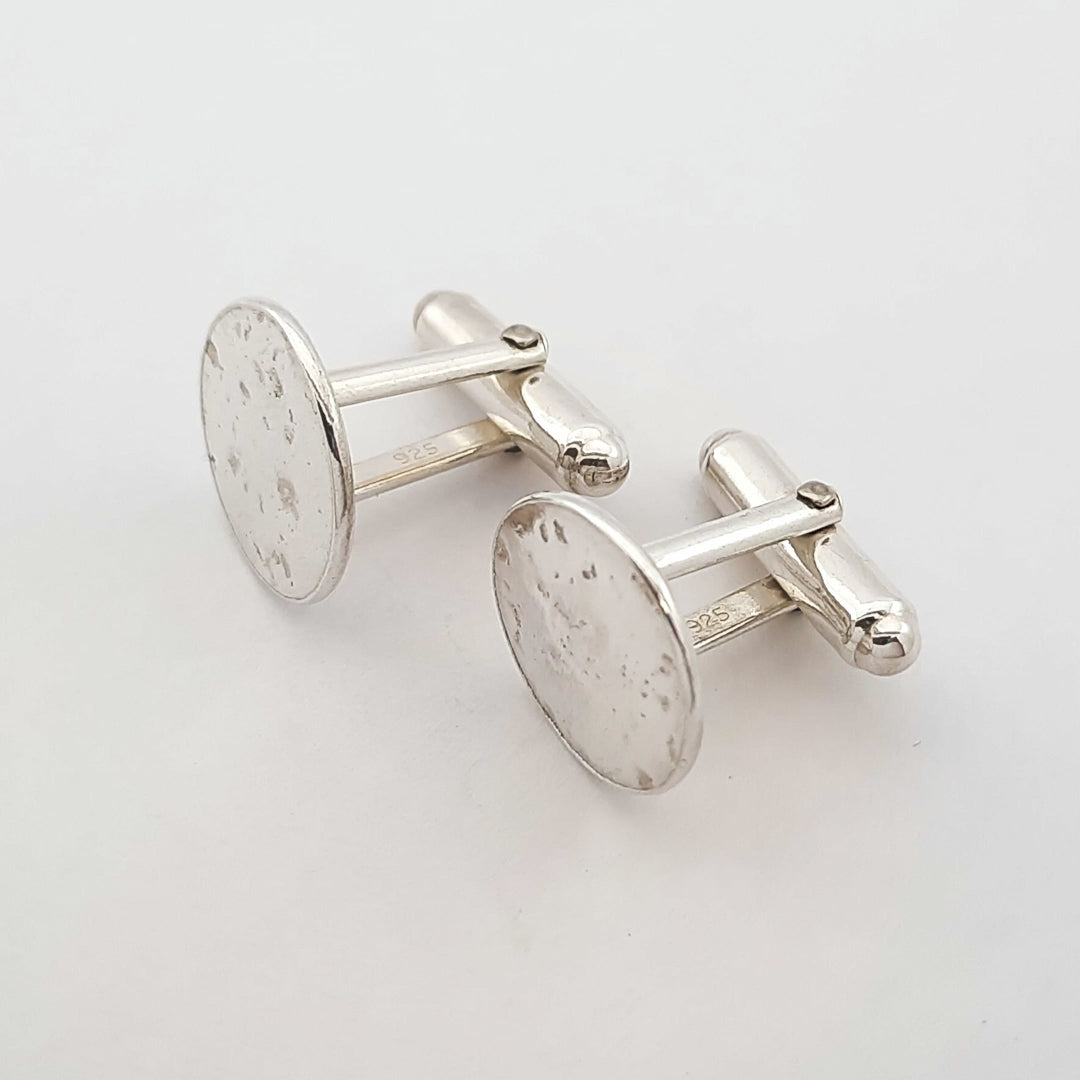 Ashes or Hair Imprinted Round Cufflinks