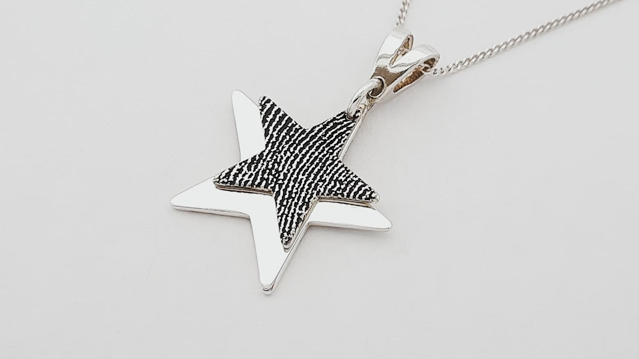 Fingerprint Layered Star Pendant