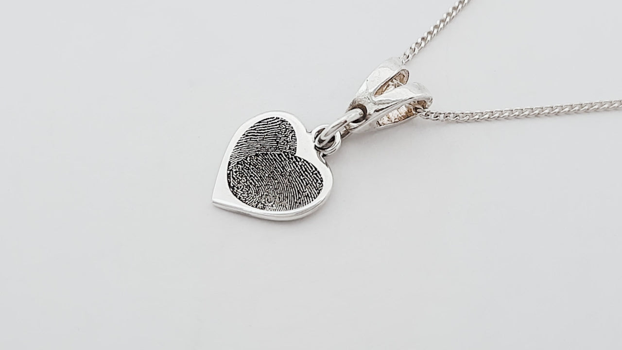 Fingerprint Small Heart Pendant