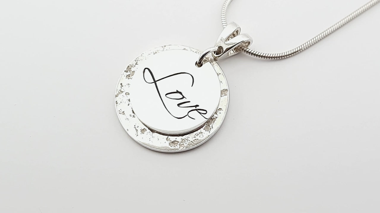 Ashes or Hair Imprinted Love Pendant