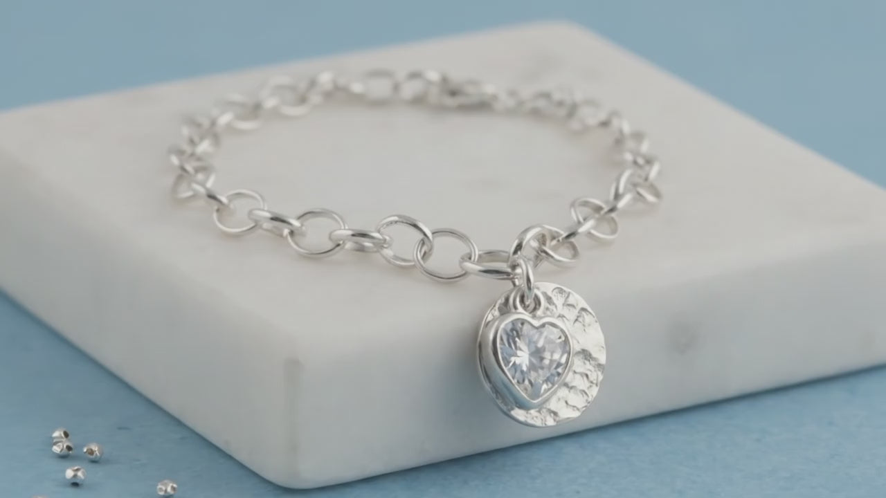 Ashes or Hair Memorial Birthstone Disc Bracelet