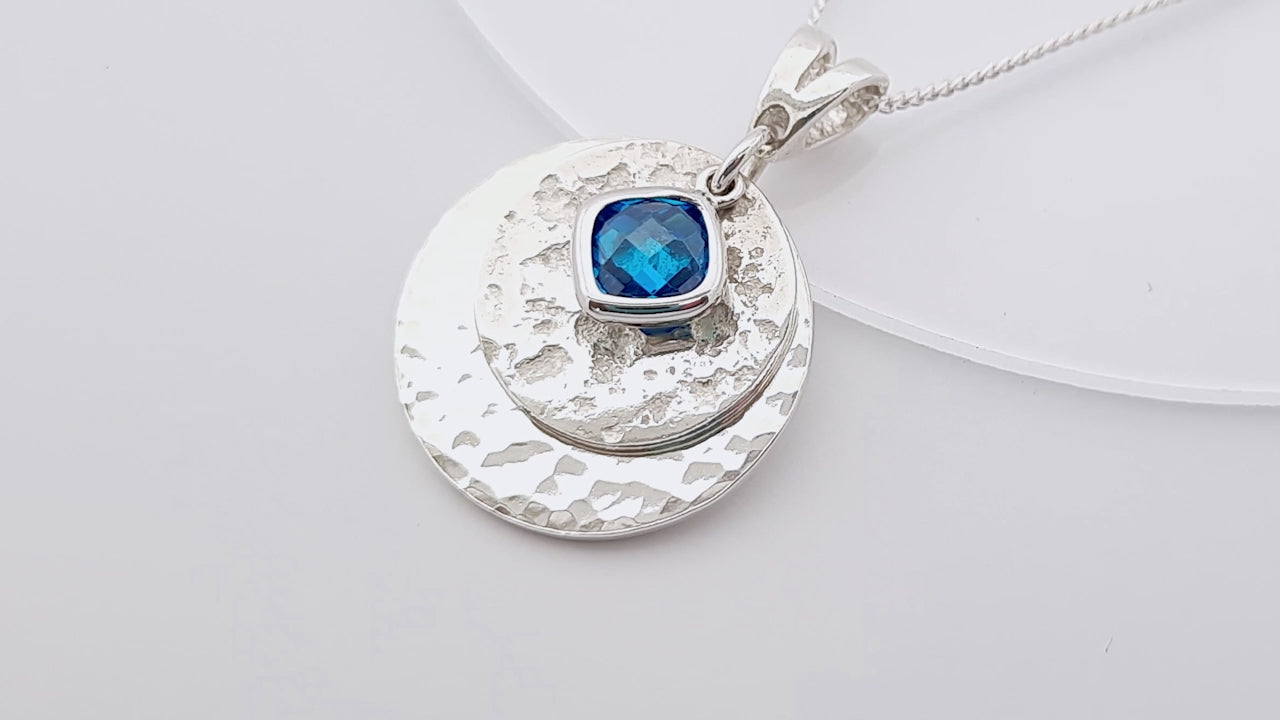 Ashes or Hair Imprinted Birthstone Pendant