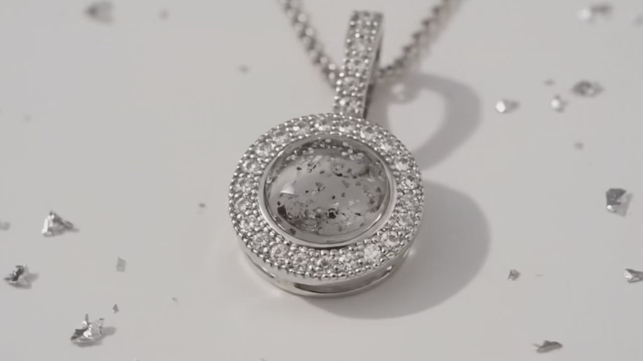 Small Round ashes or hair crystal pendant