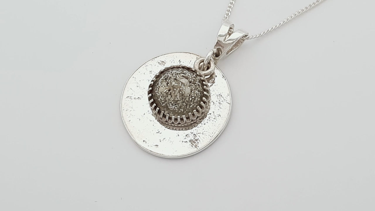 Ashes or Hair Imprinted Resin Gem Pendant