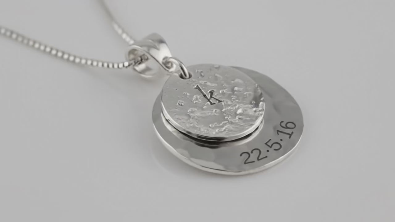 Ashes or Hair Imprinted Initial & Message Pendant