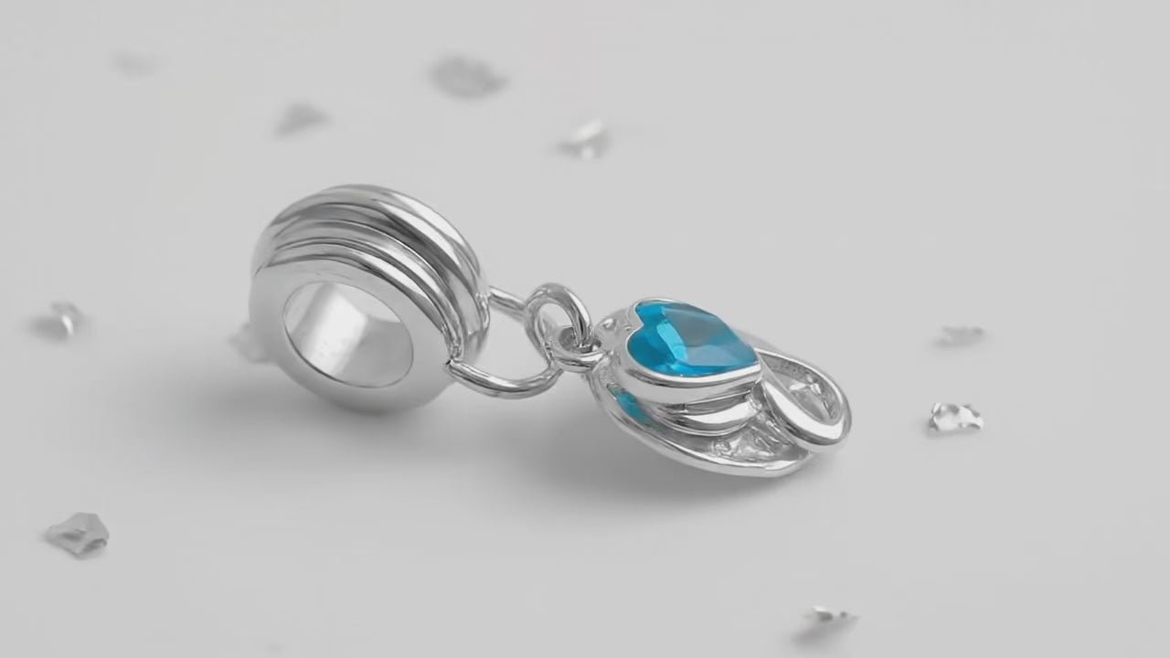 Ashes or Hair Imprinted Charm with Infinity Knot and Birthstone