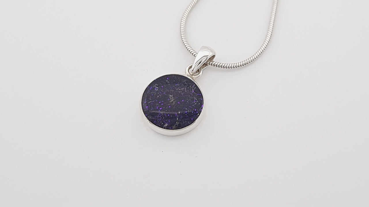Small Resin Round Inlaid Memorial Pendant