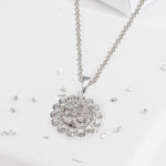 Round Crystal Halo Inlaid Pendant