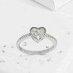 Small heart crystal ashes or hair inlaid ring