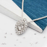 Small Marquise shaped hair or ashes crystal pendant