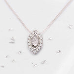 Small Marquise shaped hair or ashes crystal pendant