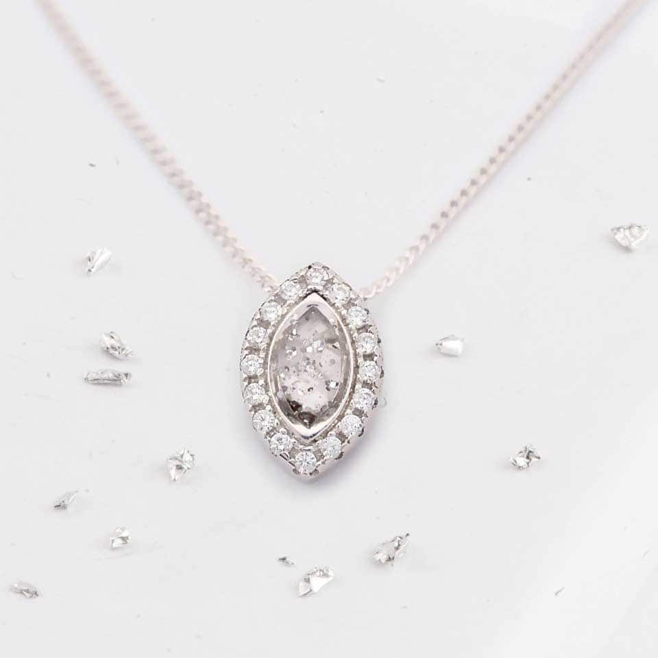 Small Marquise shaped hair or ashes crystal pendant