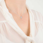 Small Marquise shaped hair or ashes crystal pendant