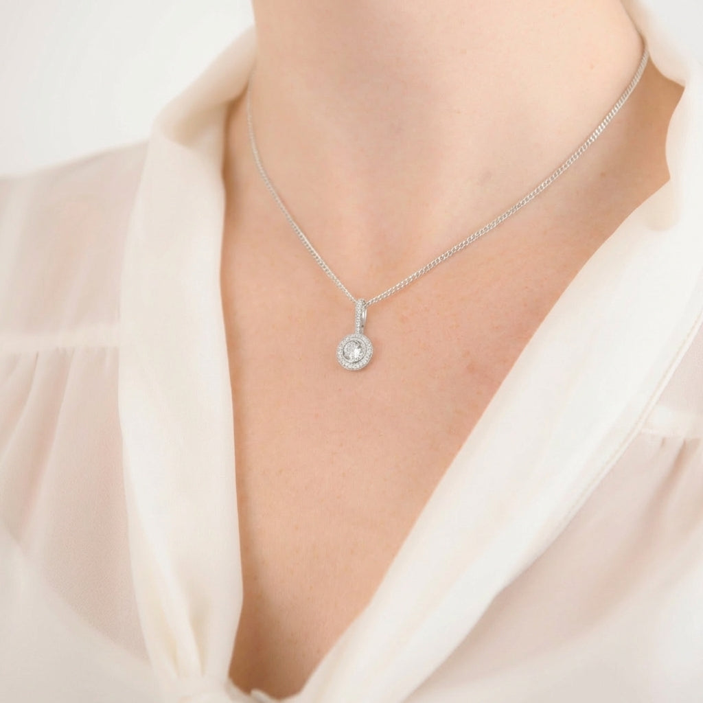 Small Round ashes or hair crystal pendant
