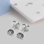 Small Sterling Silver Round Resin Inlaid Bezel Set Earrings