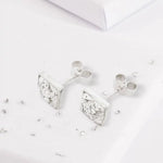 Small Sterling Silver Square Resin Inlaid Bezel Set Earrings