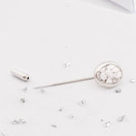 Sterling Silver Ashes Or Hair Inlaid Tie Pin