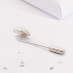 Sterling Silver Ashes Or Hair Inlaid Tie Pin