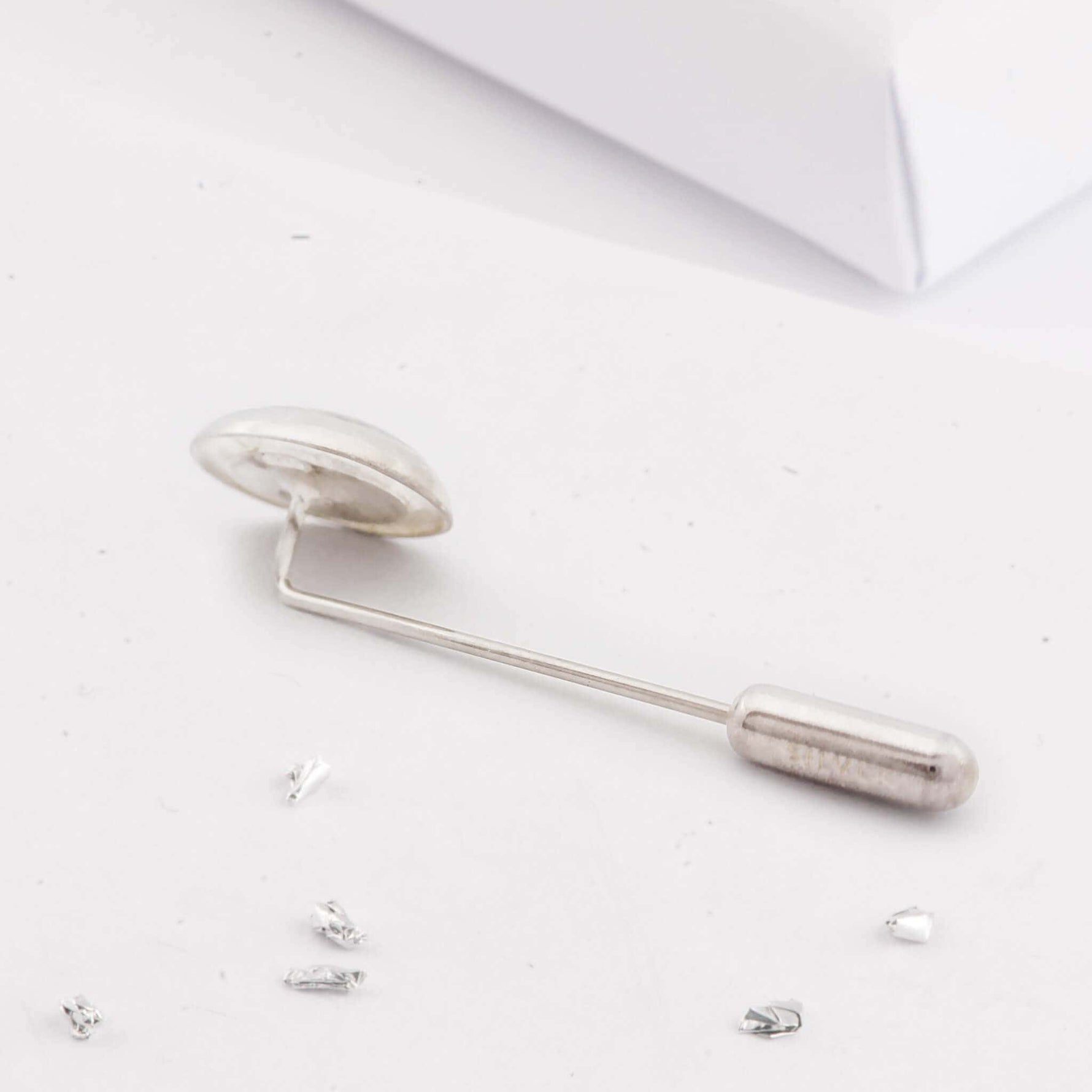 Sterling Silver Ashes Or Hair Inlaid Tie Pin
