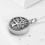 Sterling silver ashes or hair self fill crystal tree of life urn pendant