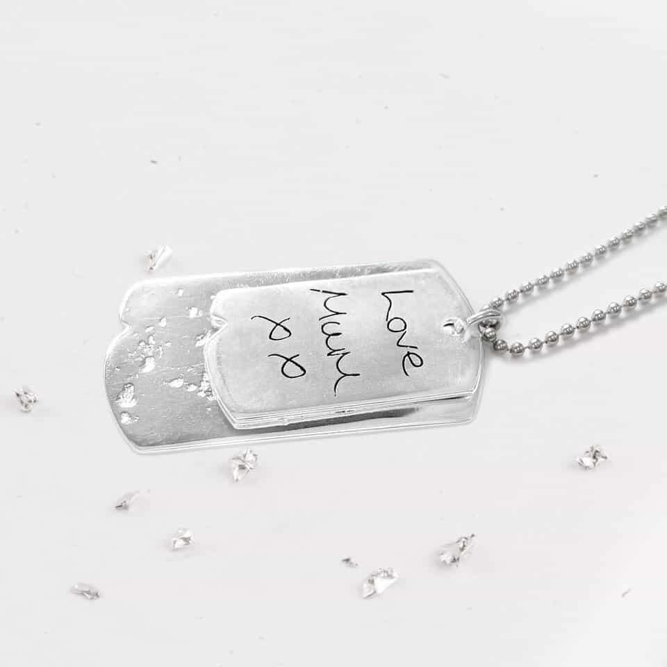 Sterling Silver Double Dog Tag Necklace And Chain