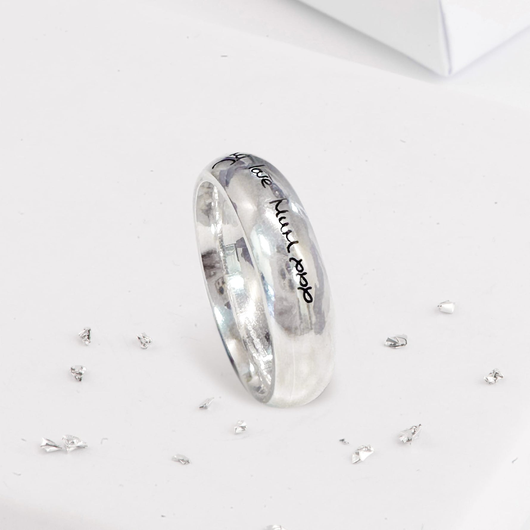 Sterling Silver Hidden Ashes Handwriting Ring